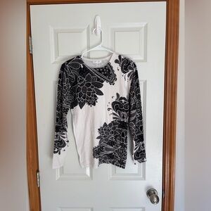Venus black and white floral top